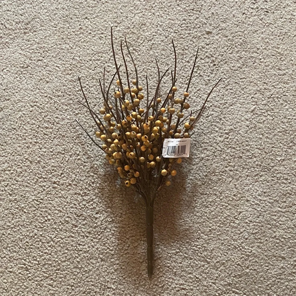 Yellow Berry Artificial Floral Spray